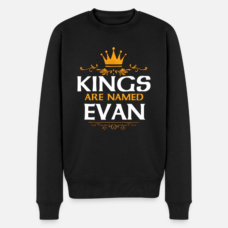 Evan - Männer Premium Bio Pullover - Schwarz