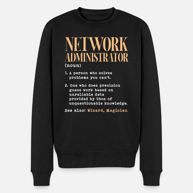 Network administrator Definition - Männer Premium Bio Pullover - Schwarz