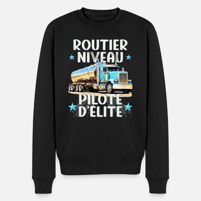 Routier élite camion cadeau chauffeur routier - Pull Premium bio Homme - noir