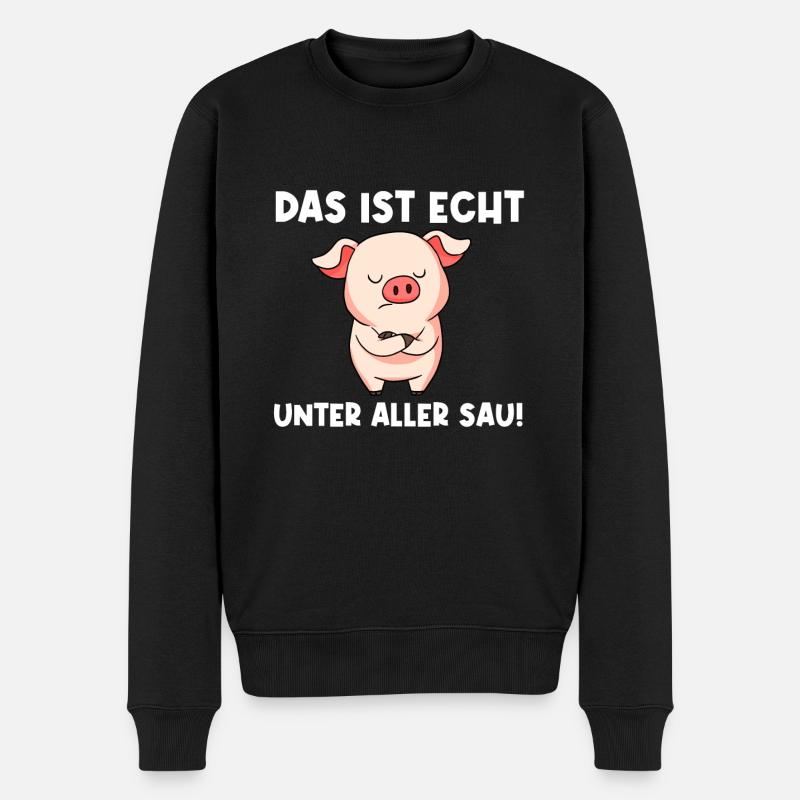 Das Ist Echt Unter Aller Sau - Männer Premium Bio Pullover - Schwarz