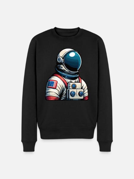 Astronaut - Männer Premium Bio Pullover - Schwarz