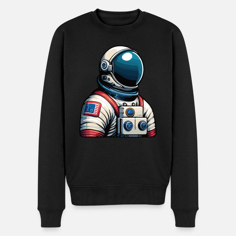 Astronaut - Männer Premium Bio Pullover - Schwarz