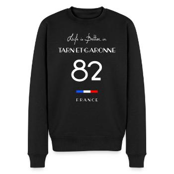 Leben im TARN-ET-GARONNE Nummer 82 Languedoc-Roussi - Männer Premium Bio Pullover - Schwarz - Vorne - Nico (187cm)