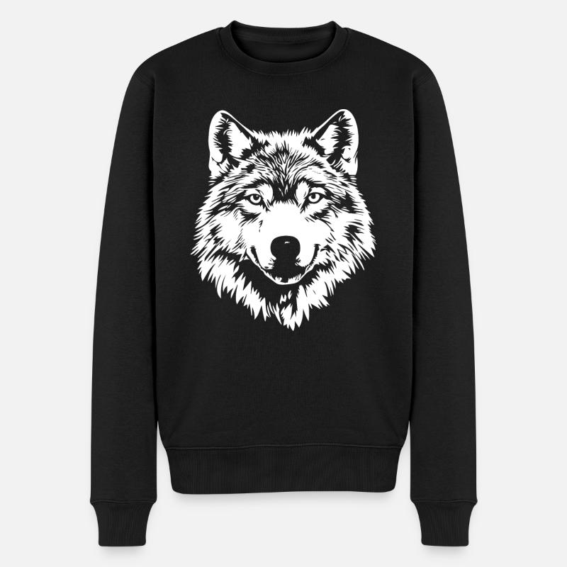 Visage de loup - Pull Premium bio Homme - noir