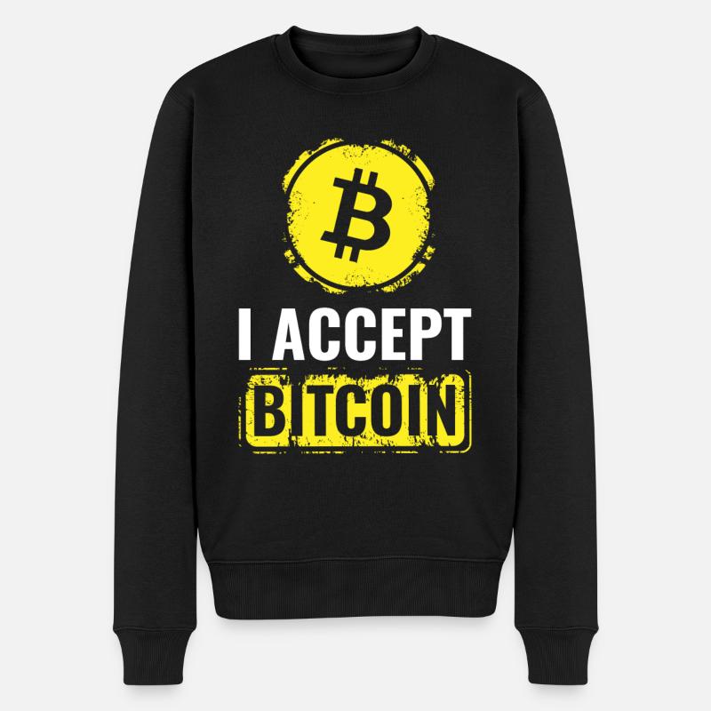 Bitcoin Krypto Währung T-shirt - Männer Premium Bio Pullover - Schwarz