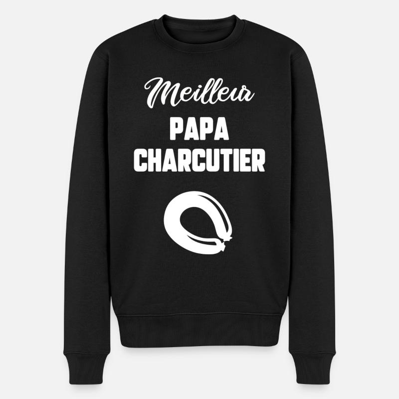 Meilleur papa charcutier - Pull Premium bio Homme - noir