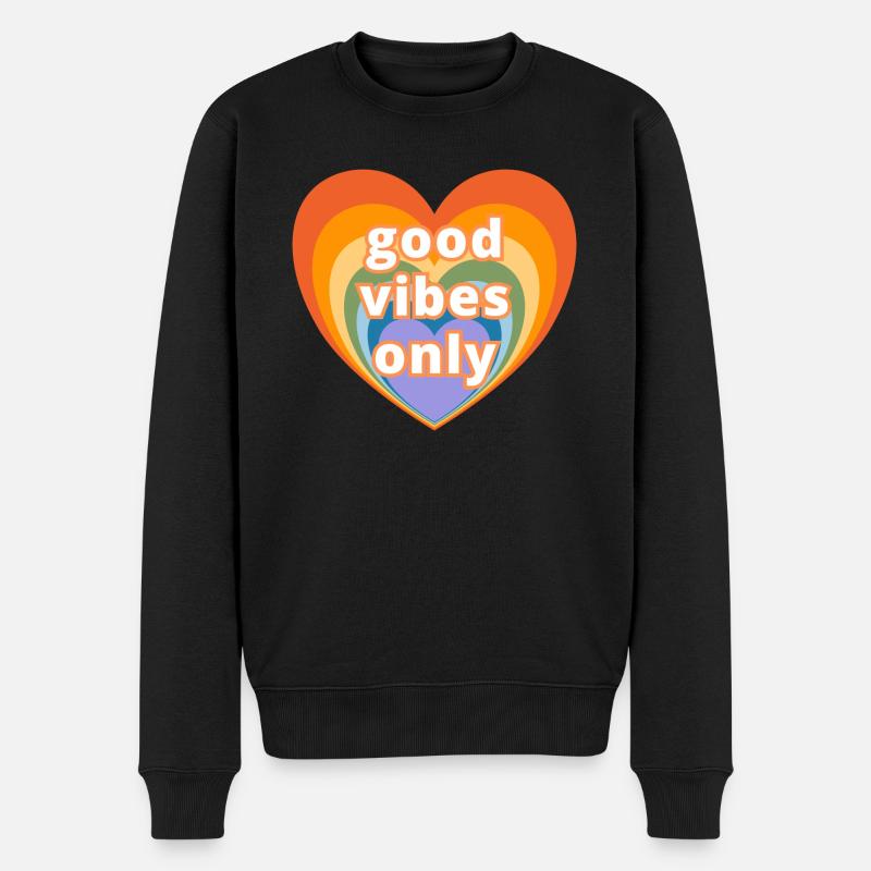 Nur gute Laune - Männer Premium Bio Pullover - Schwarz