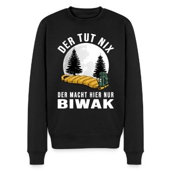 biwak bushcraft wildcamping survival adventure - Männer Premium Bio Pullover - Schwarz - Vorne - Nico (187cm)