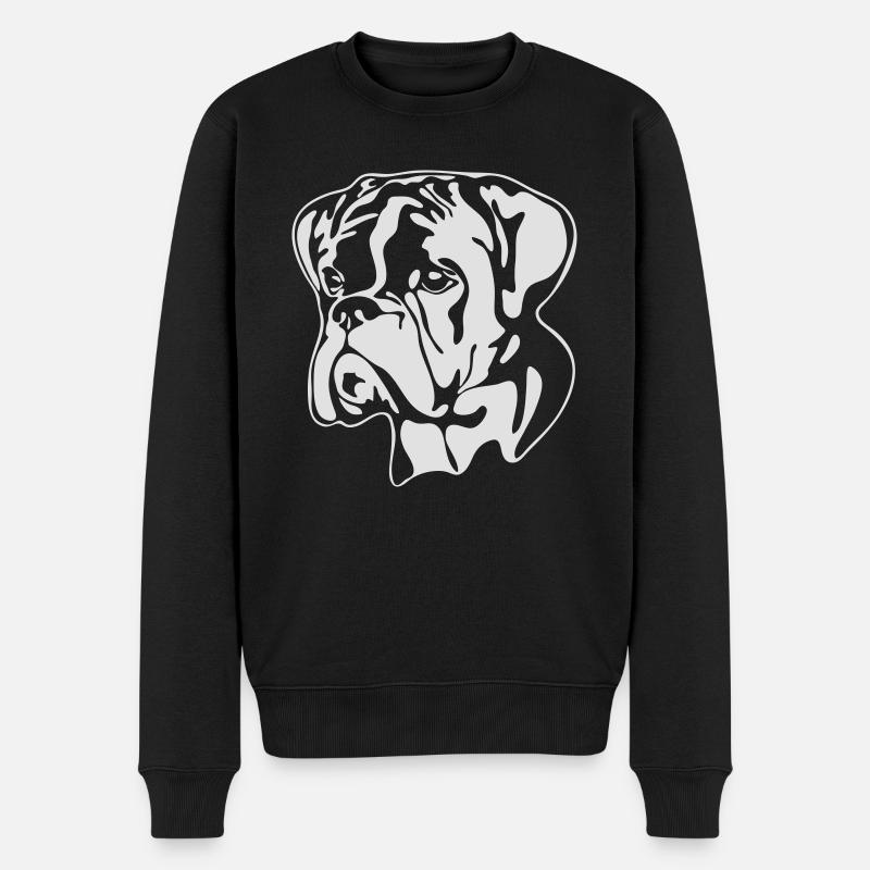 BOXER PORTRAIT Wilsigns - Männer Premium Bio Pullover - Schwarz