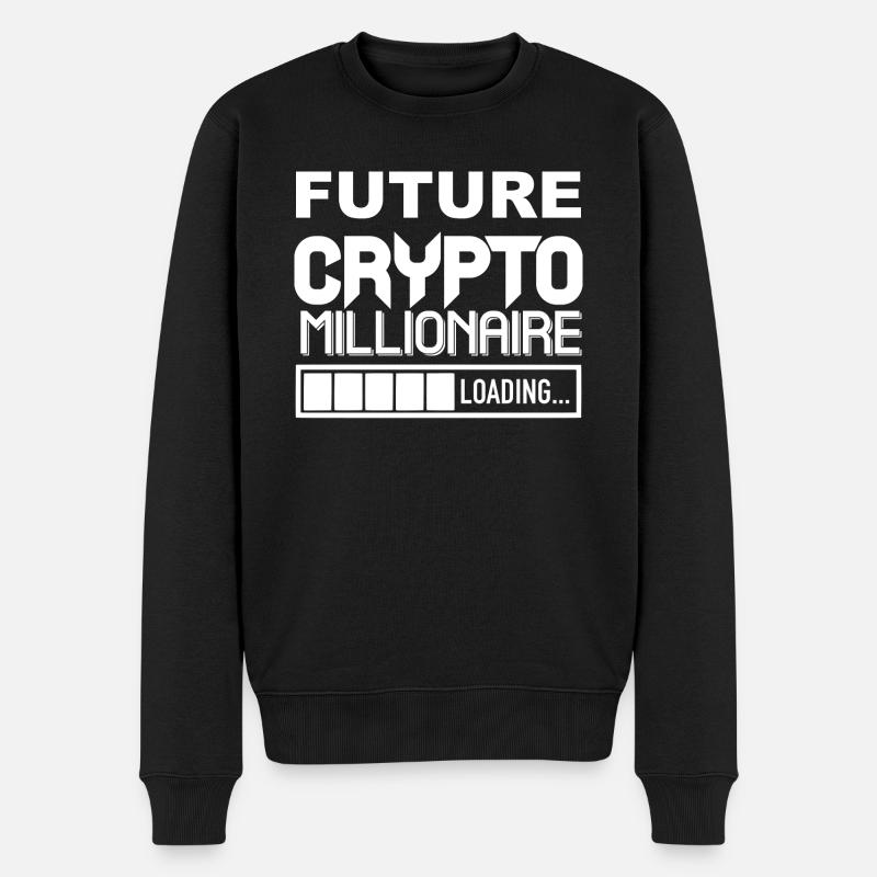 Crypto Millionaire Loading please wait Bitcoin - Männer Premium Bio Pullover - Schwarz