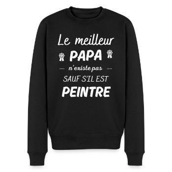 le meilleur papa n'existe pas sauf si peintre - Pull Premium bio Homme - noir - Devant - Nico (187cm)