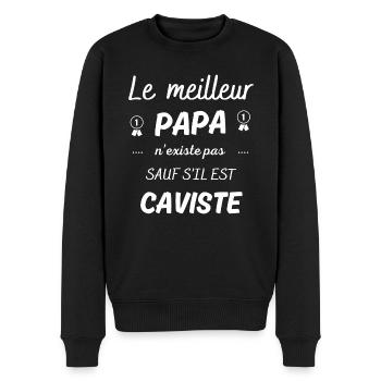 le meilleur papa n existe pas sauf si caviste - Pull Premium bio Homme - noir - Devant - Nico (187cm)