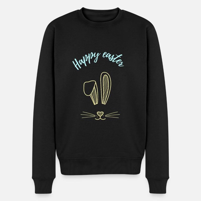 Pâques Pâques lapin dire cadeau - Pull Premium bio Homme - noir