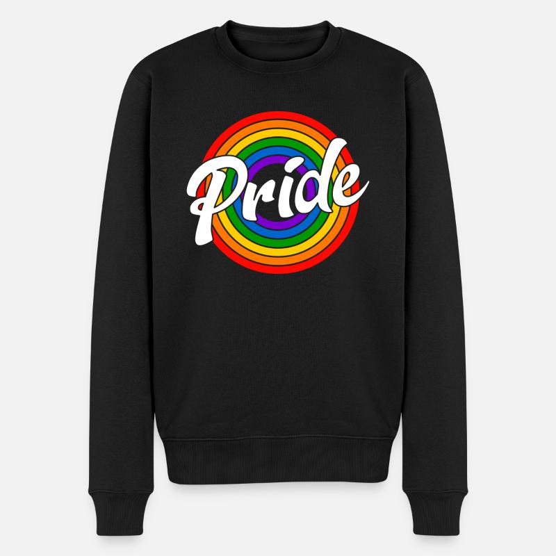 Pride Retro Arc-en-ciel - Pull Premium bio Homme - noir