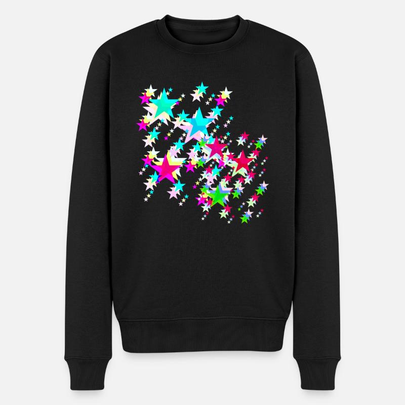 Étoiles, étoile, étoiles colorées - Pull Premium bio Homme - noir