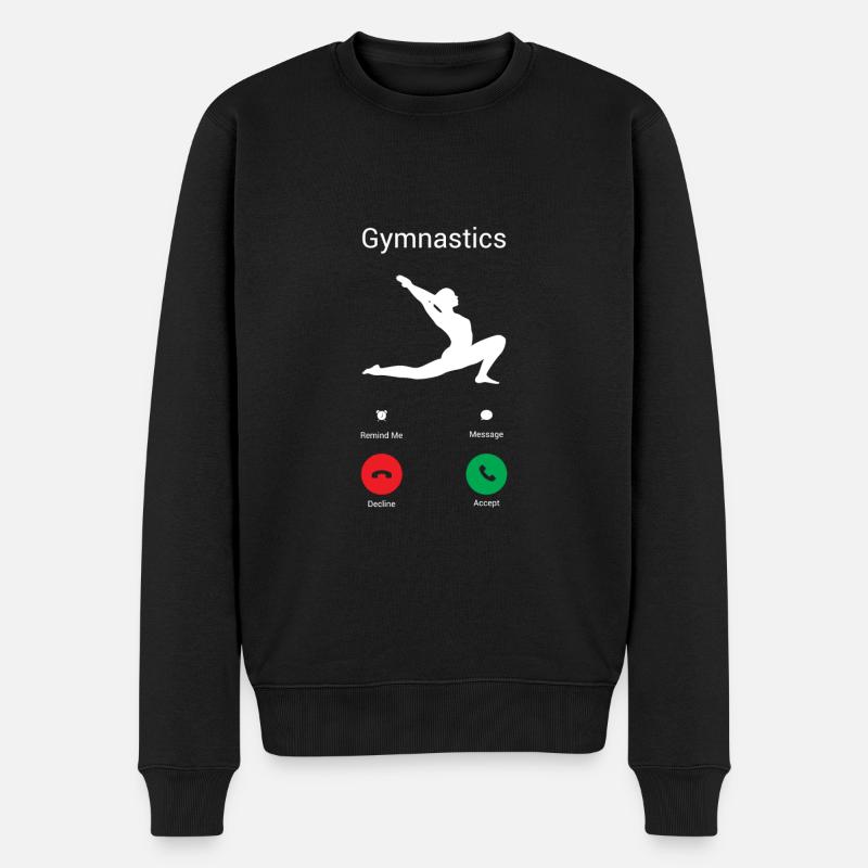 Gymnastik ruft! - Männer Premium Bio Pullover - Schwarz