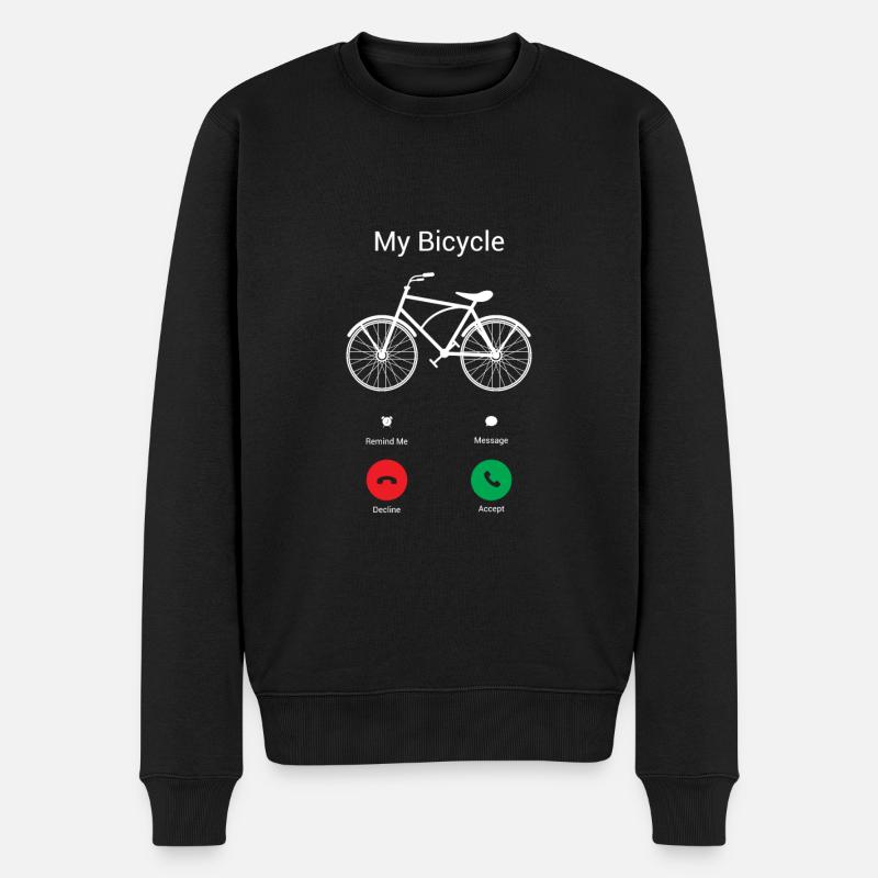 Mein Fahrrad ruft! - Männer Premium Bio Pullover - Schwarz