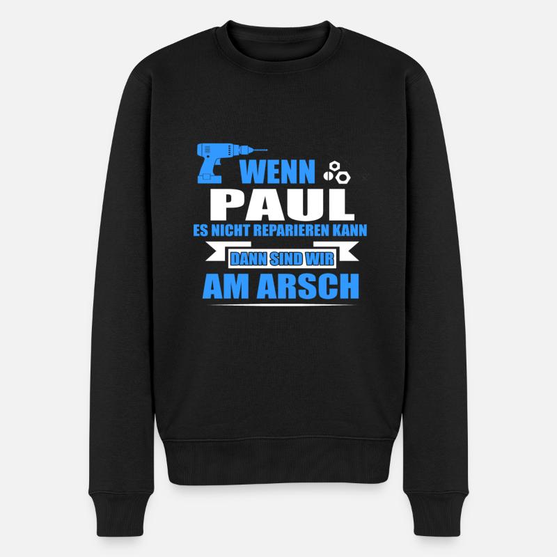 PAUL-Geschenk - Männer Premium Bio Pullover - Schwarz