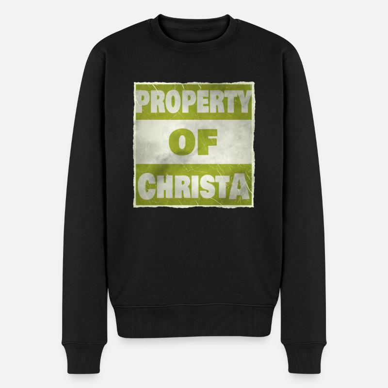 Besitz von Christa - Männer Premium Bio Pullover - Schwarz