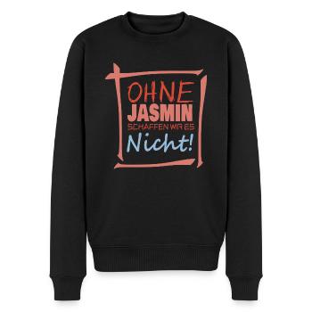 jasmin - Männer Premium Bio Pullover - Schwarz - Vorne - Nico (187cm)