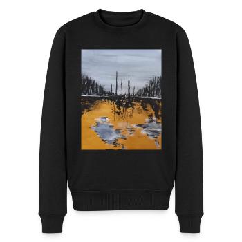Mysterious sea painting - Männer Premium Bio Pullover - Schwarz - Vorne - Nico (187cm)