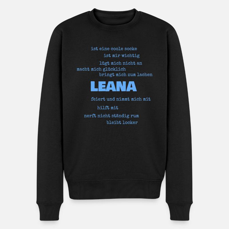 Leana als Sprüche - Männer Premium Bio Pullover - Schwarz