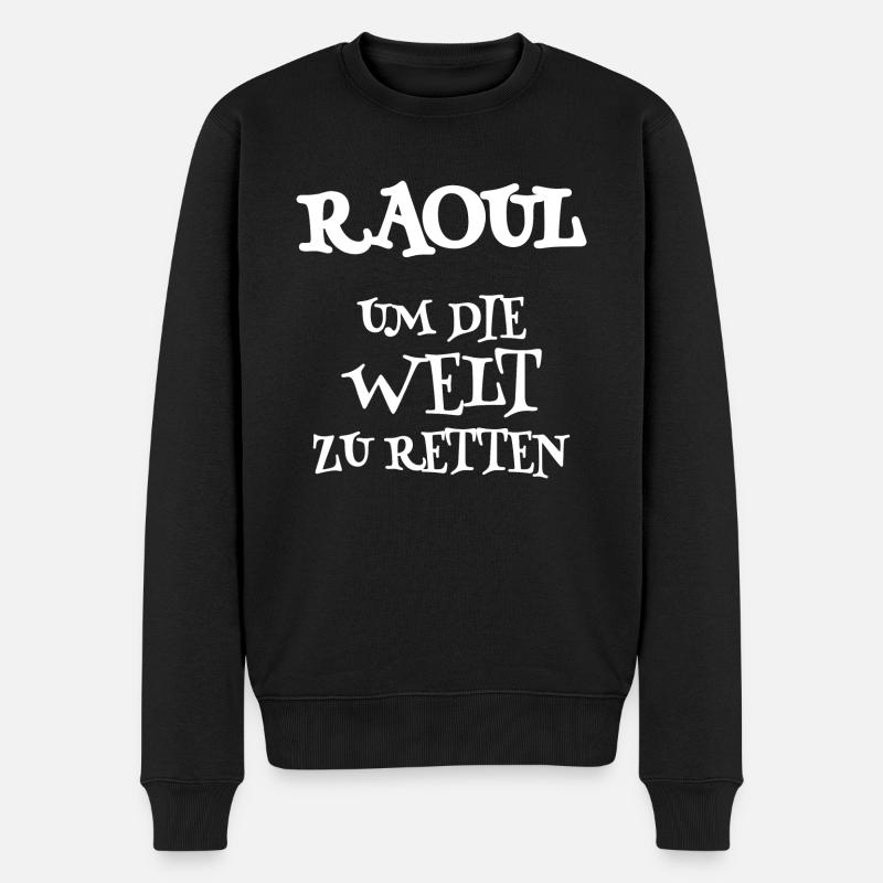 Retter Raoul - Männer Premium Bio Pullover - Schwarz