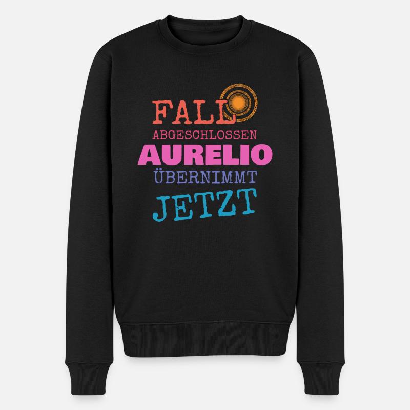 Aurelio - Männer Premium Bio Pullover - Schwarz