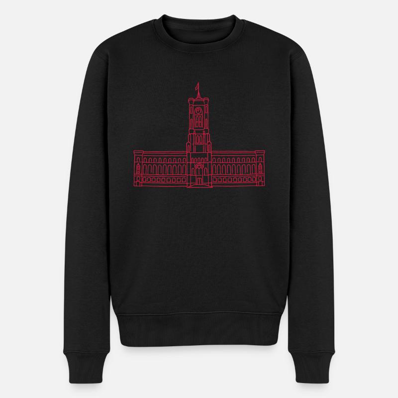 Rotes Rathaus Berlin - Männer Premium Bio Pullover - Schwarz