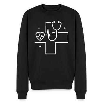 Infirmier - Pull Premium bio Homme - noir - Devant - Nico (187cm)