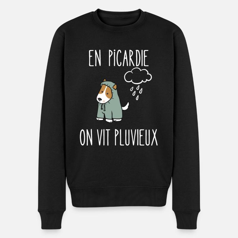 en picardie on vit pluvieux - Pull Premium bio Homme - noir