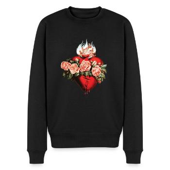 Unbeflecktes Herz der Jungfrau Maria - Männer Premium Bio Pullover - Schwarz - Vorne - Nico (187cm)