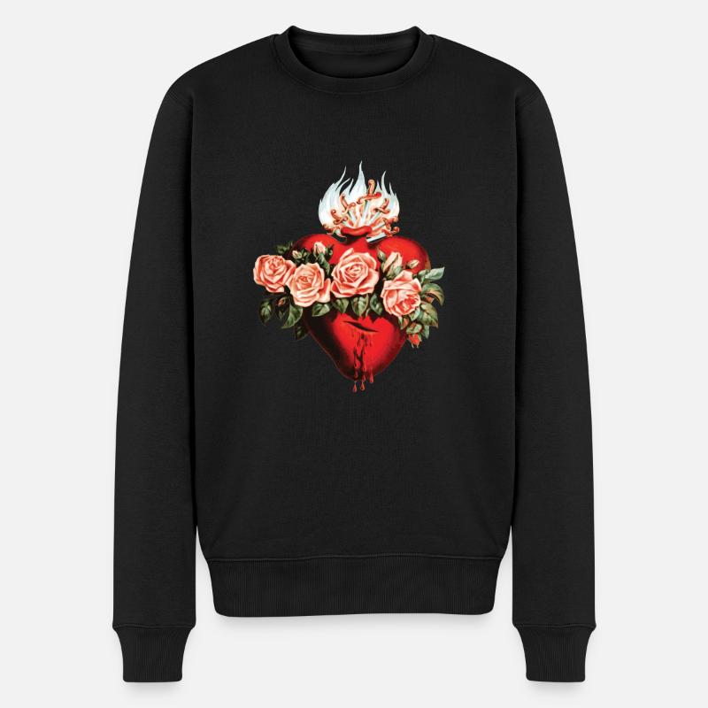 Cœur immaculé de la Vierge Marie - Pull Premium bio Homme - noir