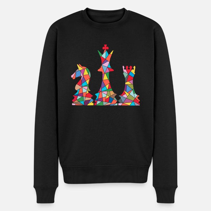 Schachspieler Schachfiguren Jungen Mädchen Schach - Männer Premium Bio Pullover - Schwarz