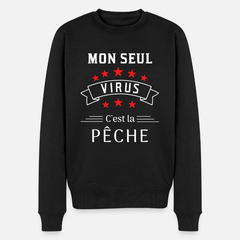 pêche pêcheur virus - Pull Premium bio Homme - noir