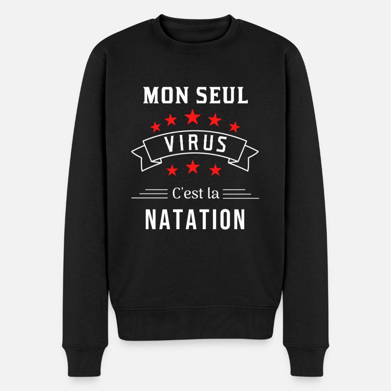 natation virus - Pull Premium bio Homme - noir