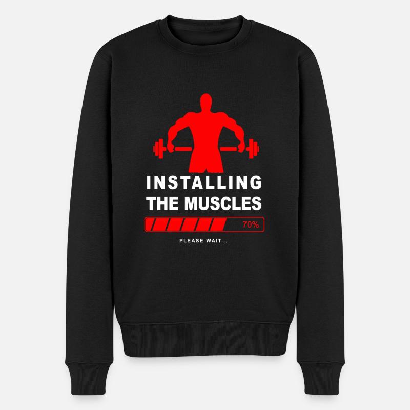 Installing Muscle 2 - Männer Premium Bio Pullover - Schwarz