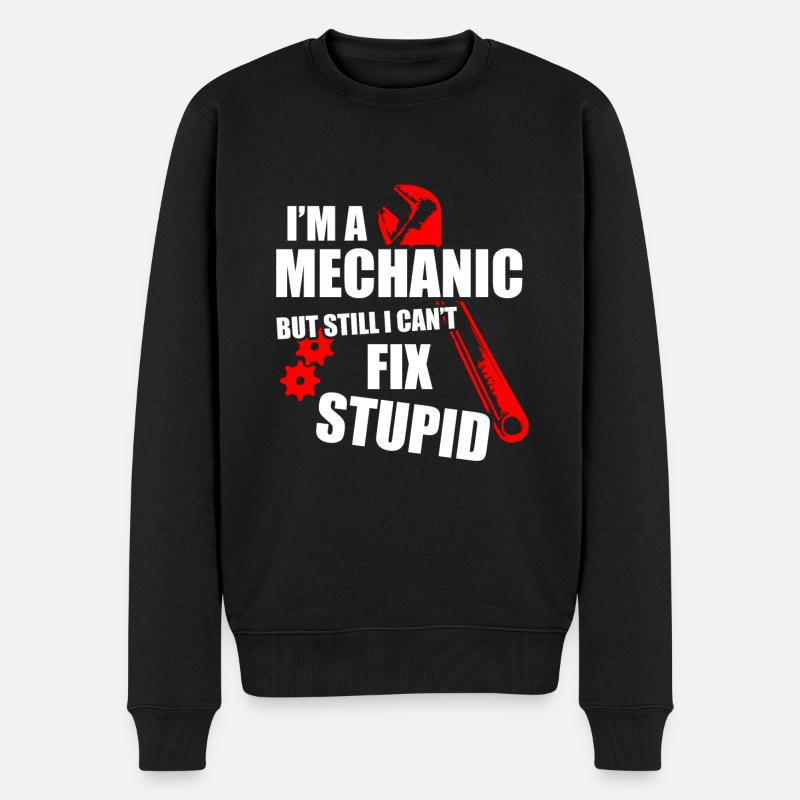 i'm a mechanic - Männer Premium Bio Pullover - Schwarz