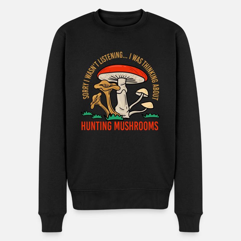 Penser aux champignons Shiitake Chef - Pull Premium bio Homme - noir