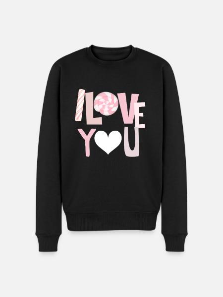 I love you - Männer Premium Bio Pullover - Schwarz