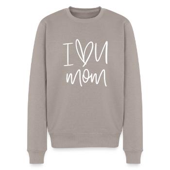 I love mom - Männer Premium Bio Pullover - Taupe - Vorne - Nico (187cm)