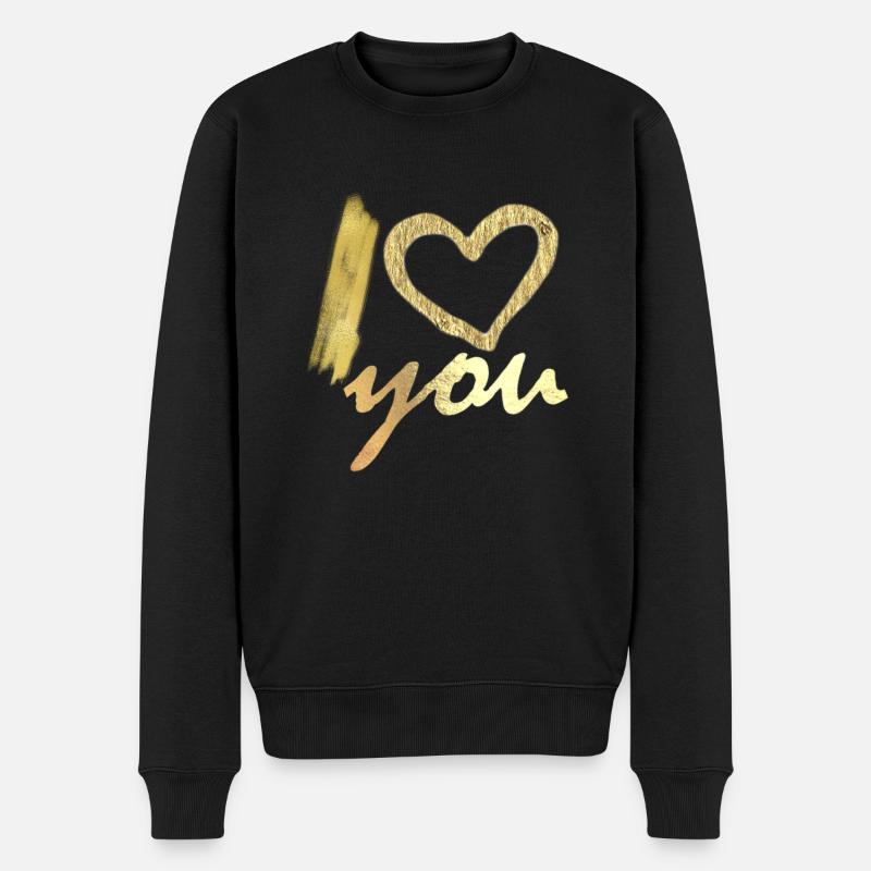 Je t'aime - Pull Premium bio Homme - noir
