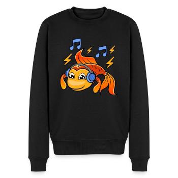 Goldfish Kopfhörer zum Musikhören Musiker - Männer Premium Bio Pullover - Schwarz - Vorne - Nico (187cm)