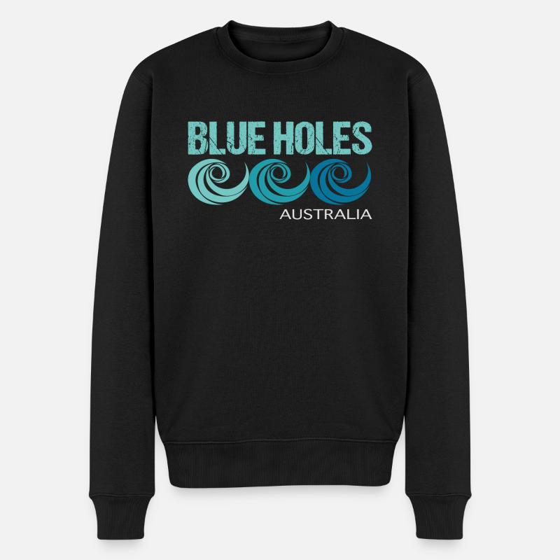 BLUE HOLES AUSTRALIA - Männer Premium Bio Pullover - Schwarz
