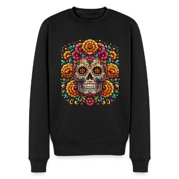 Dia de Los Muertos Sugar Skull Halloween - Männer Premium Bio Pullover - Schwarz - Vorne - Nico (187cm)