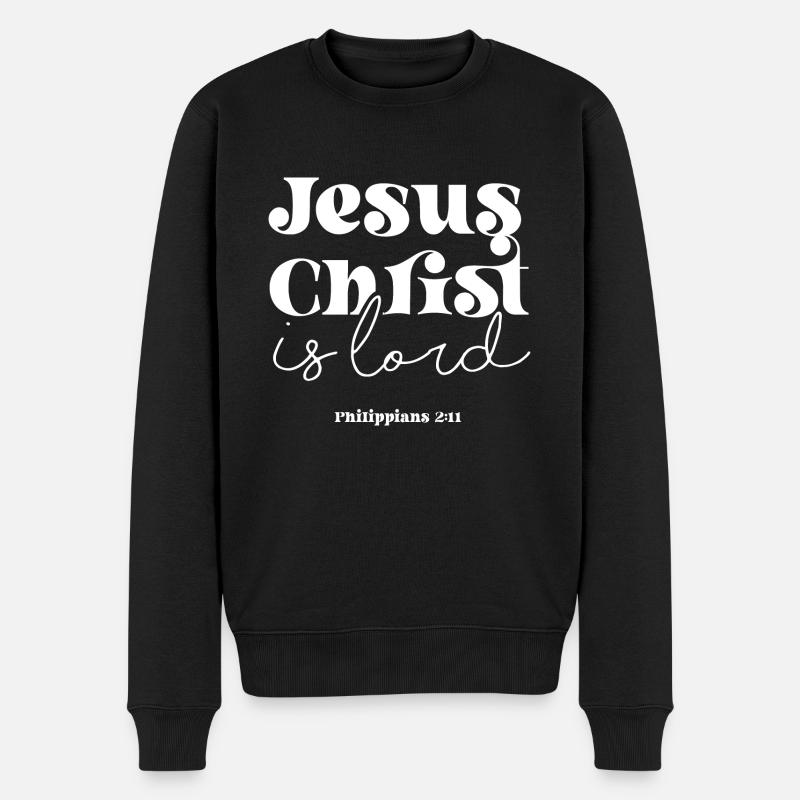 Jesus ist der Herr Bibelstudium Christentum Gott - Männer Premium Bio Pullover - Schwarz