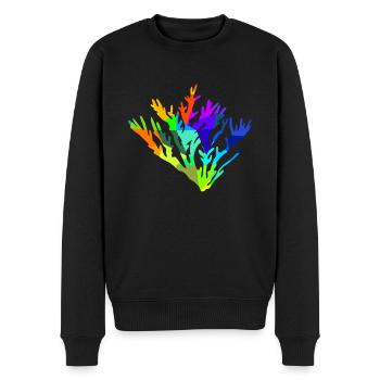 Koralle Ozean Regenbogen Tiere Polygon - Männer Premium Bio Pullover - Schwarz - Vorne - Nico (187cm)