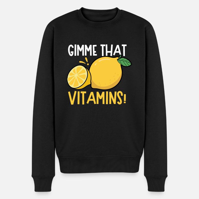 Gimme Vitamins Citrus Citron d'été - Pull Premium bio Homme - noir