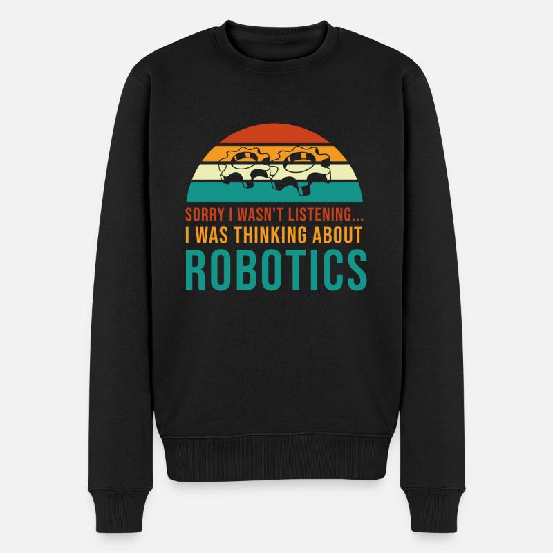 Réflexions sur la robotique : mécanicien, - Pull Premium bio Homme - noir