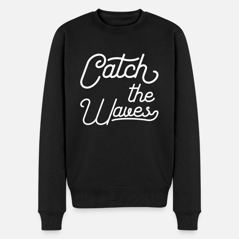 Attrapez les vagues - Pull Premium bio Homme - noir